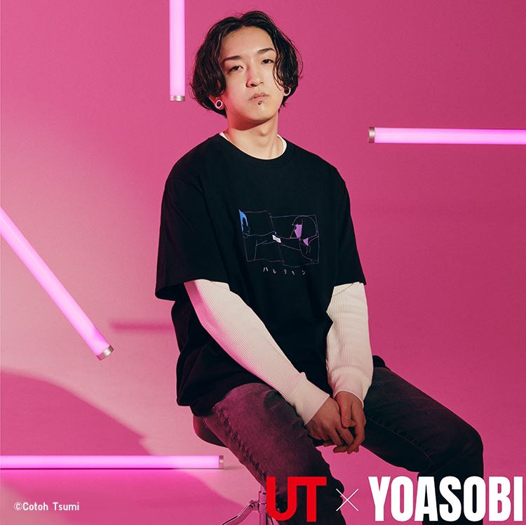 SOLD‼️(男女裝) YOASOBI x UNIQLO UT 短袖TEE 印花T恤442586, 男裝