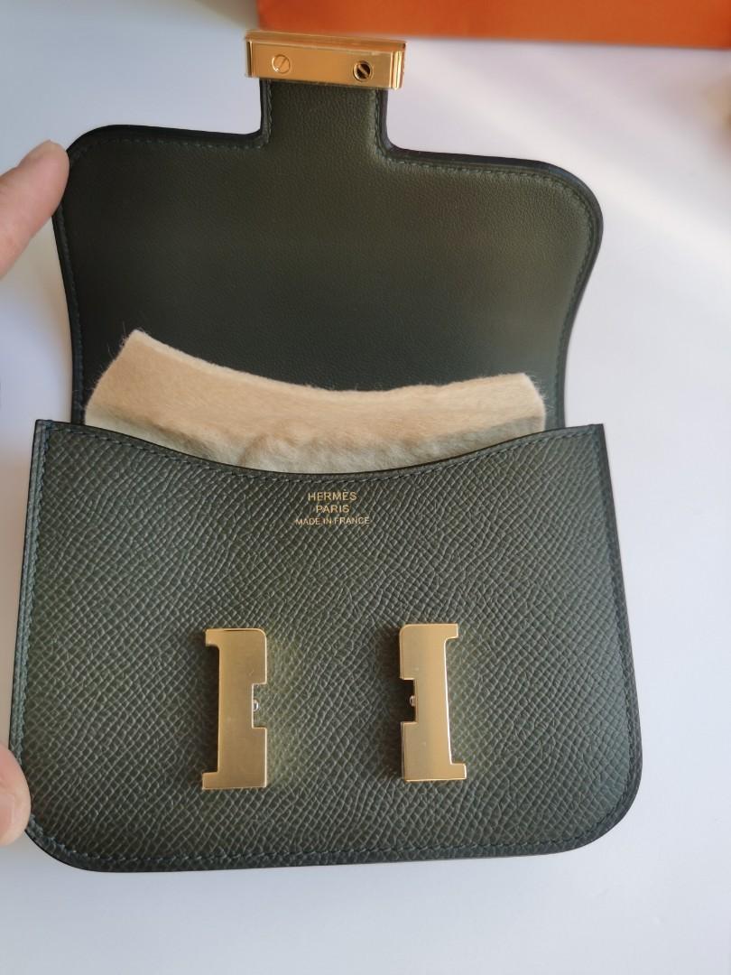 Hermes Constance To Go C6 Vert De Gris GHW Stamp Z