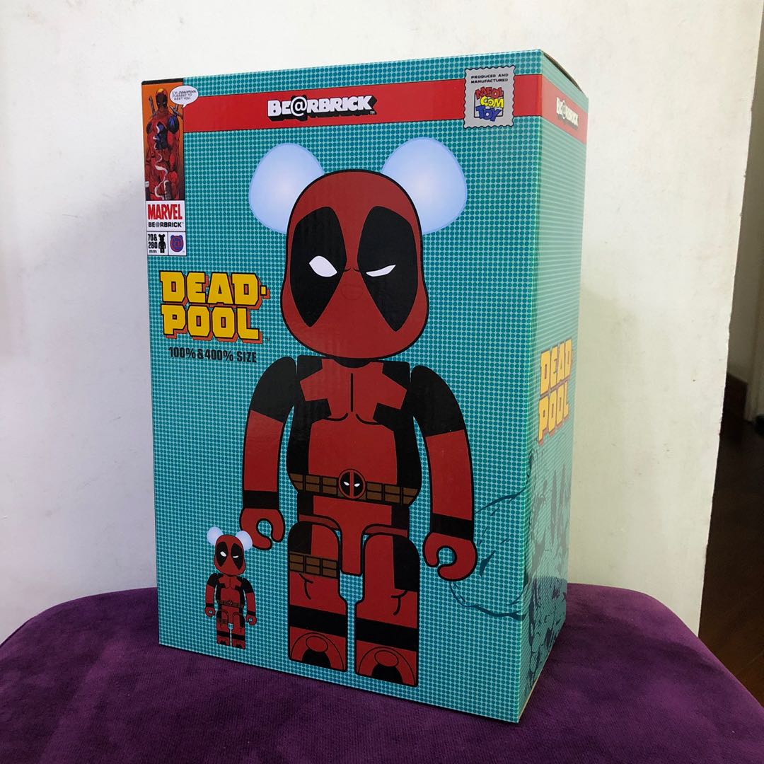 Bearbrick Be@rbrick Medicom Deadpool 100% 400%, 興趣及遊戲, 玩具