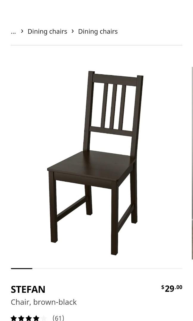 Black chair Ikea stefan, Furniture & Home Living, Furniture, Chairs on
