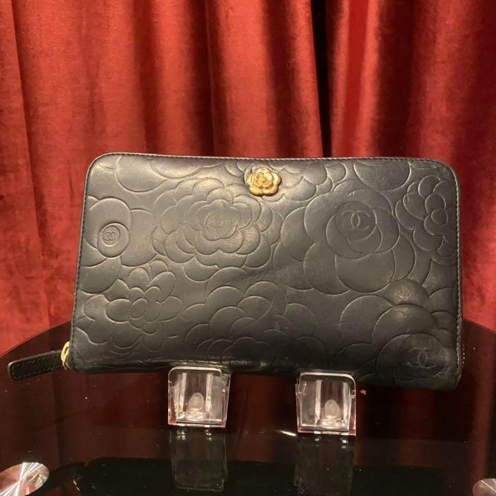 Chanel camelia coco mark long wallet - japan