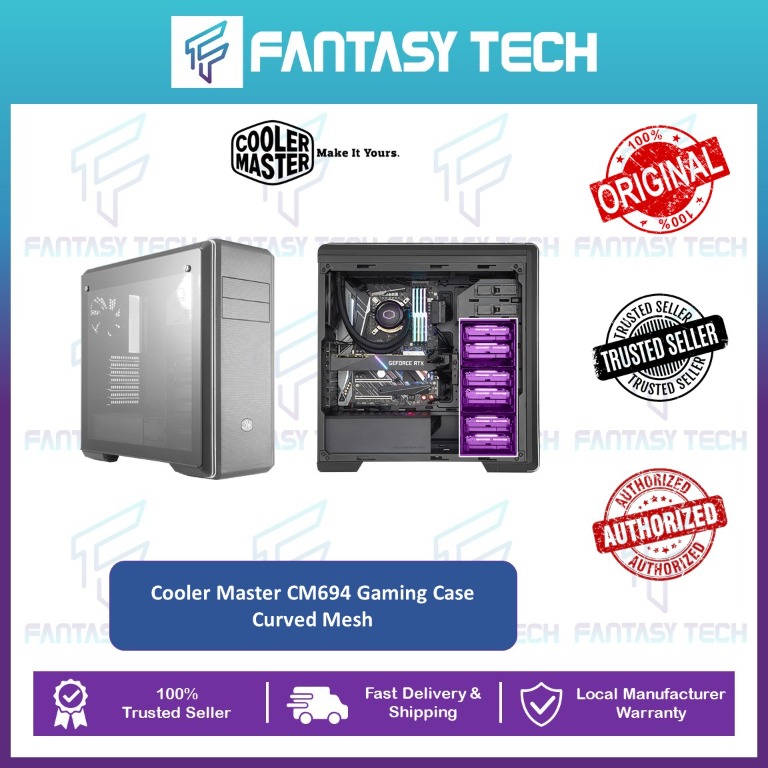 Cooler Master CM694 ATX Gaming Case Curved Mesh Modular Drive Cages