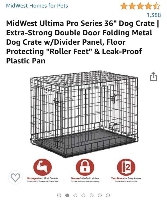 Midwest ultima pro double door folding dog crate clearance