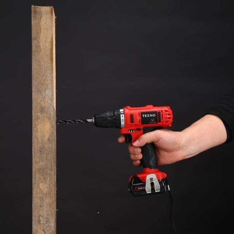 F3065 TEENO Cordless Drills Screwdrivers Set with 2 Lithium Ion Batteries 1500mAh Screwdriver Max Torque 40 N.m 10mm Chuck Variable Speed 18 1 Torque Setting with LED 41 Accessories Furniture Home Liv...