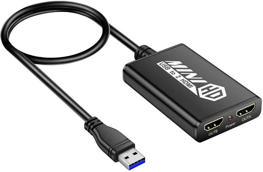 F3112 UNSTINCER USB to Dual HDMI Adapter,Compatible with