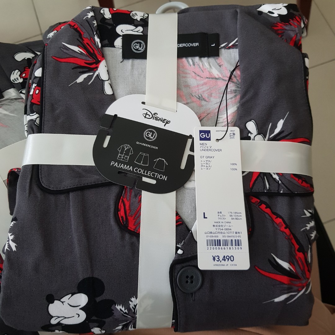 Gu X Disney Pajama Set Men S Fashion Tops Sets Sleep And Loungewear On Carousell