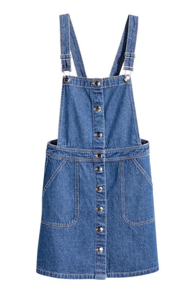 denim dungaree dress h&m H&M Denim Dungaree Dress