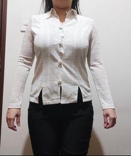Imported Blouse Long Sleeves Office White