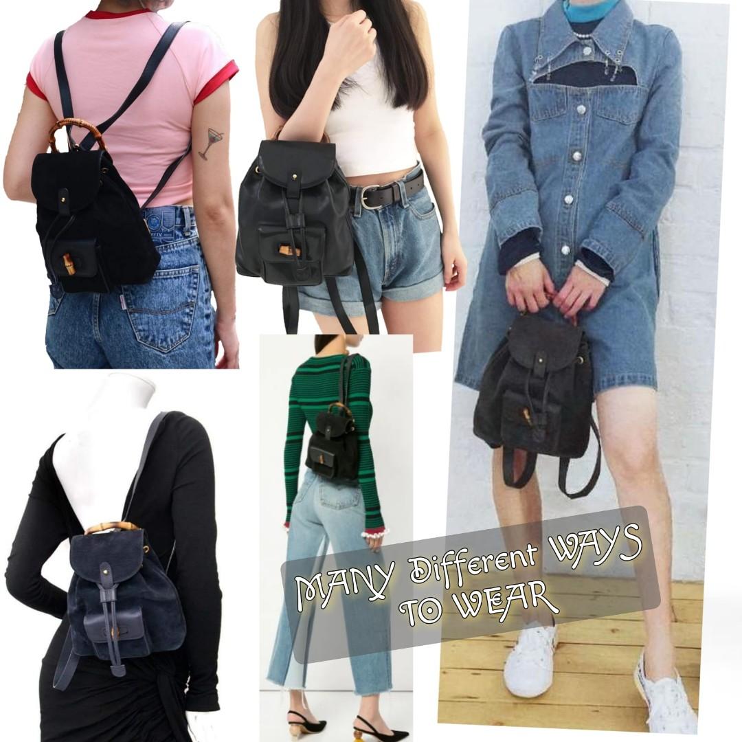 Gucci backpack bamboo handle clearance