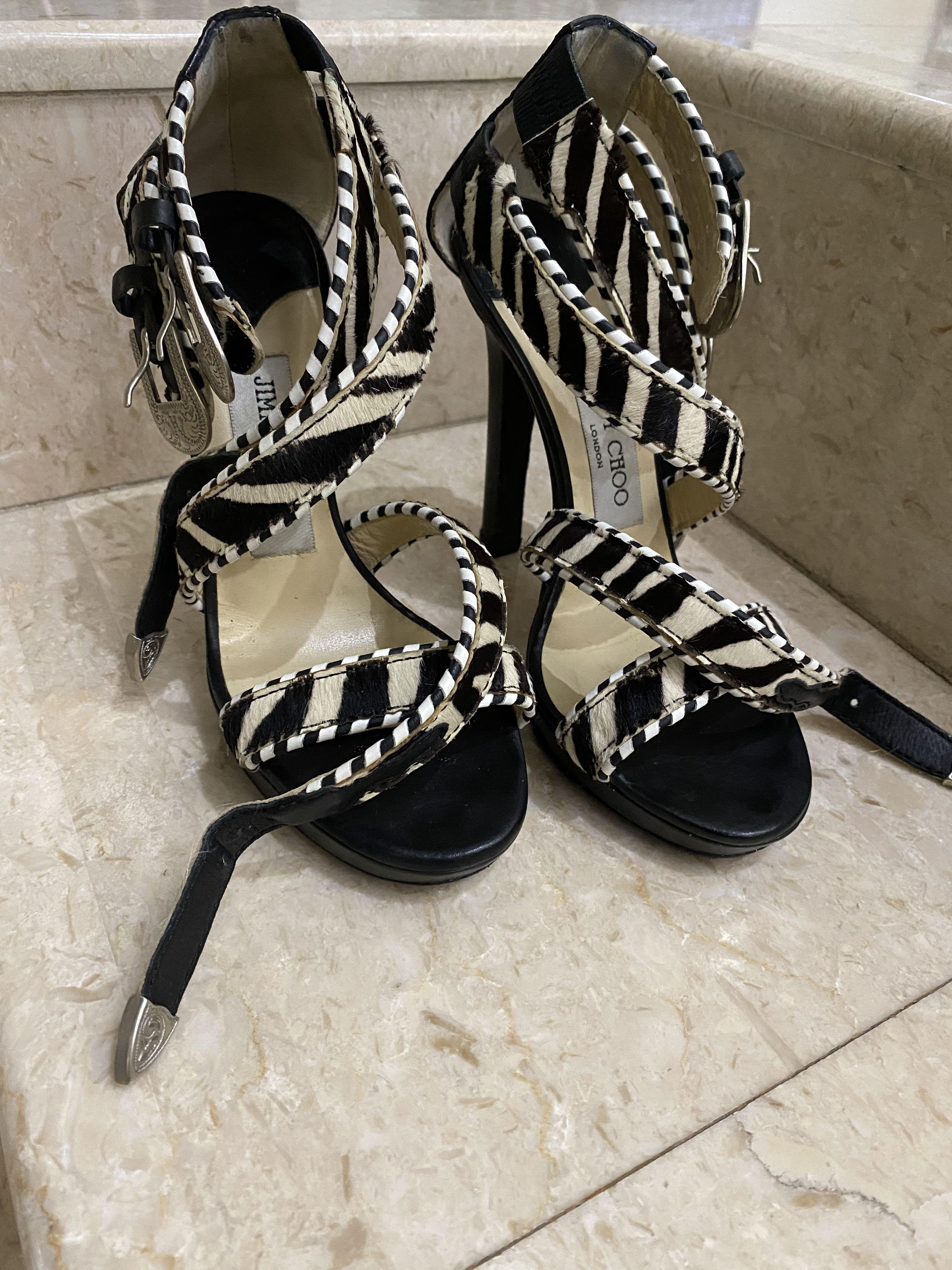 Jimmy Choo ankle strap heels EU 36, Women's Fashion, Footwear