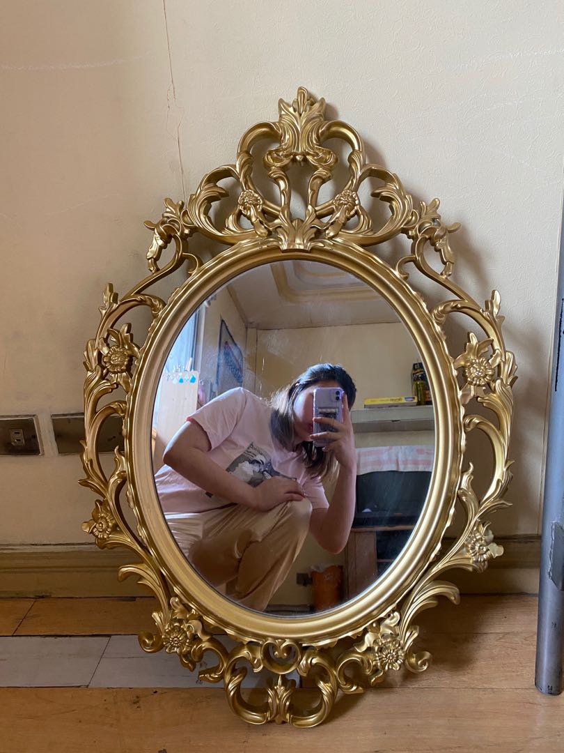 Large Gold vintage mirror, Furniture & Home Living, Home Decor, Mirrors on Carousell