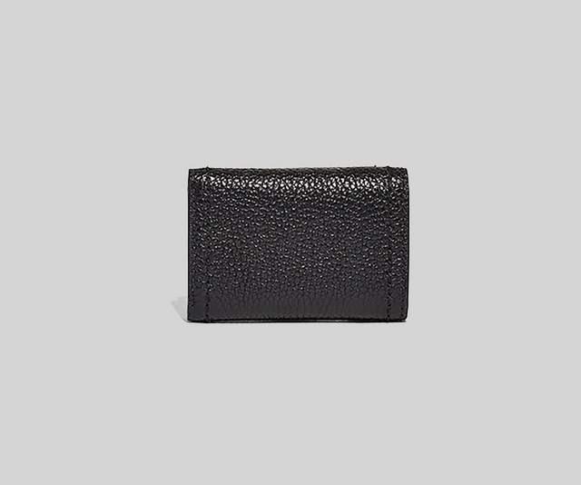 MARC JACOBS Plain Leather Folding Wallet Logo Folding Wallets