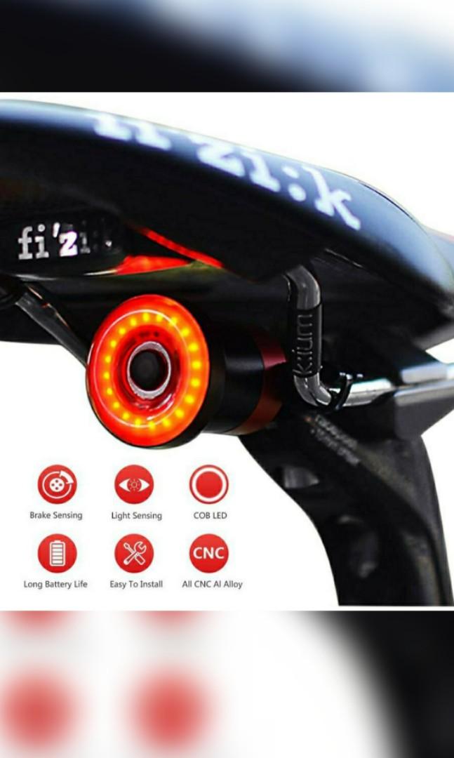 Meroca smart brake light cycling bicycle bike rear tail light smart brake light Sports Equipment Bicycles Parts Parts Accessories on Carousell