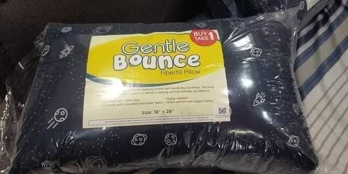 New uratex gentle bounce fiber pillows printed blue Furniture Home Living Furniture Bed Frames Mattresses on Carousell