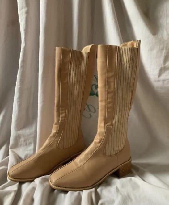 Nude Knee High Boots (Category: Boots) located in Santa Rosa. Submitted by misared (Listing ID 1109631515, Image 2). Description: thrifted boots, fits 36-37 can request for recent pic rfs: decluttering, doesn't fit me.