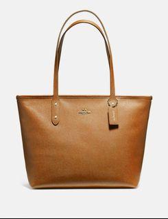Original & Brand New Coach Bag (City Zip Tote in Tan)