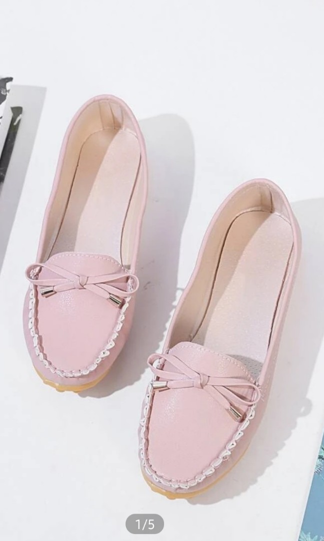 Pink bow loafers top