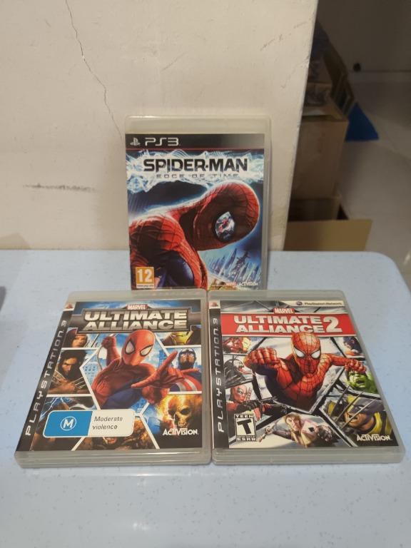 PS3 Spiderman Edge of Time Ultimate Alliance 1 2 Bundle SET of 3 PS3 Game