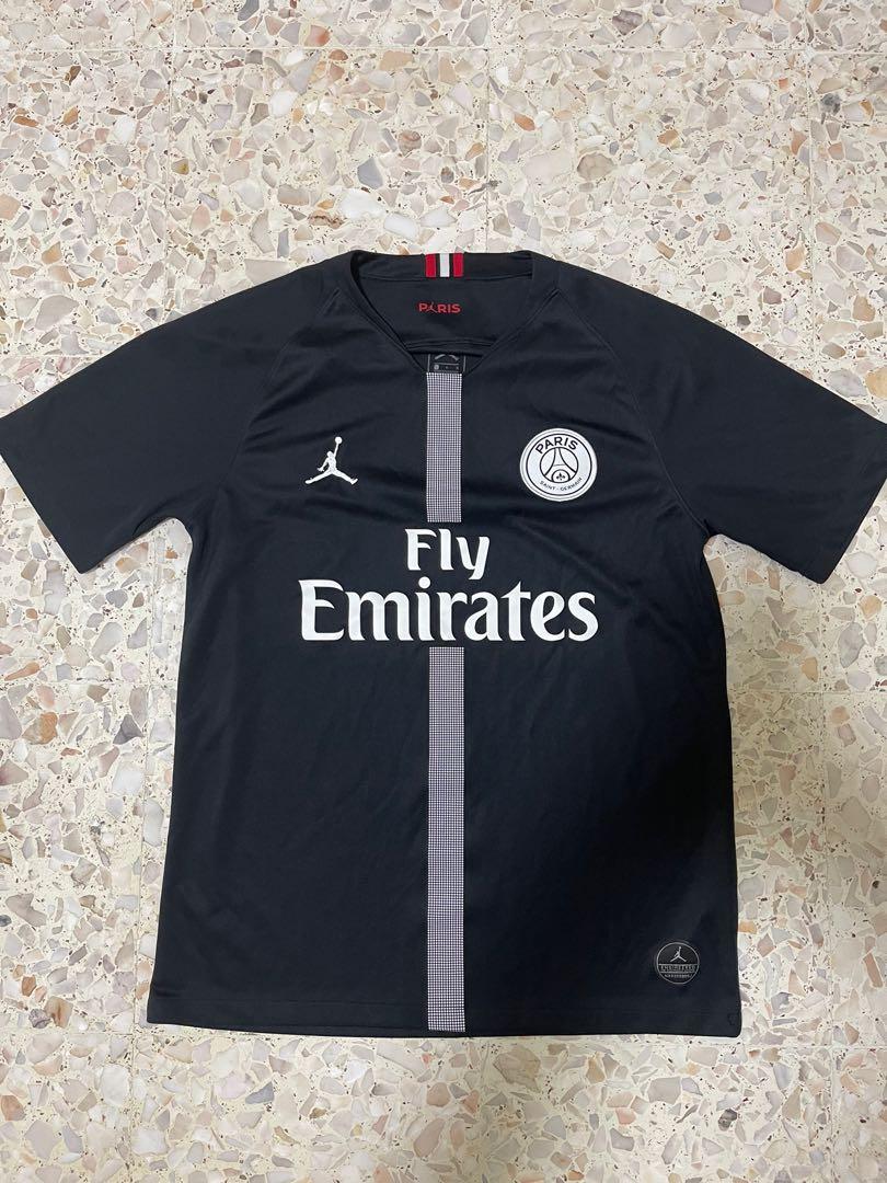 Psg x jordan black jersey hot sale