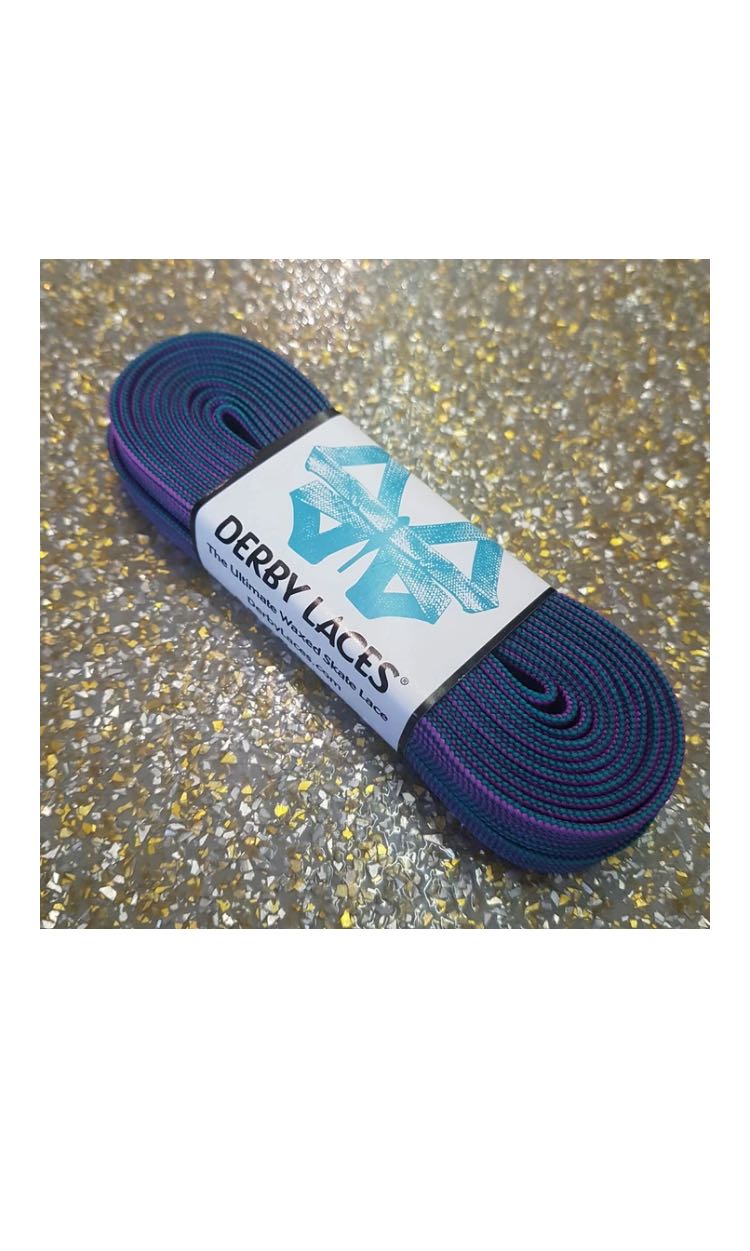 Derby Laces Teal 72 Inch Waxed Skate Lace For Roller Derby, Hockey And Ice Skates, And Boots main image 0