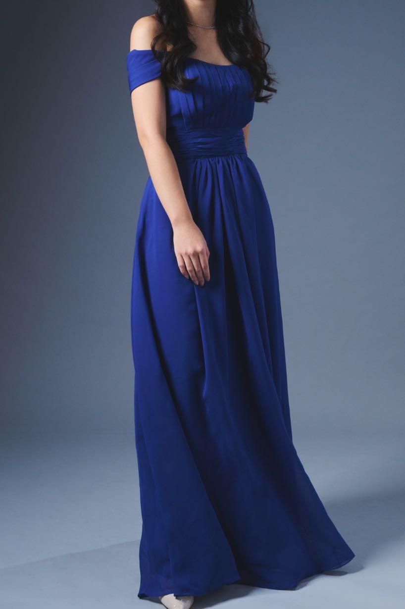 Long Sleeves V-neck Royal Blue Long Velvet Prom Dresses, Simple Prom D –  SofieBridal