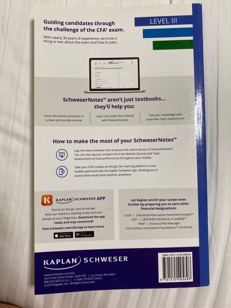 CFA level 3 Schweser’s Secret Sauce 2020, Hobbies & Toys, Books