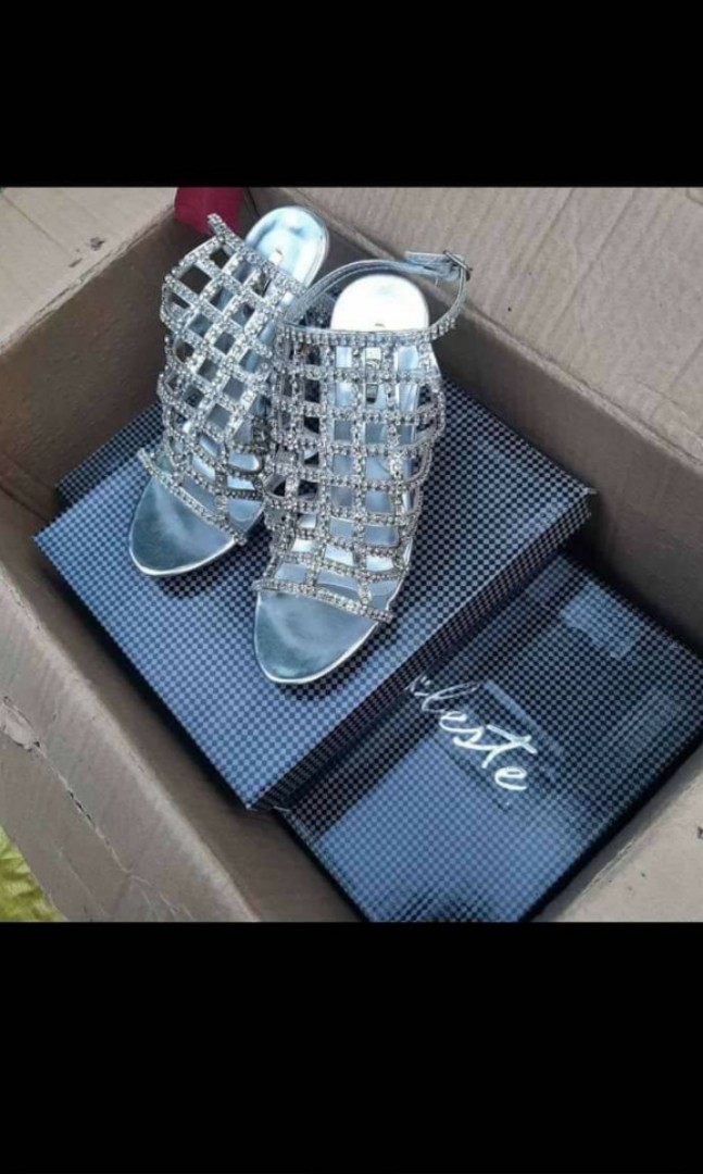 Silver heels celeste brand, Women's Fashion, Footwear, Heels on Carousell