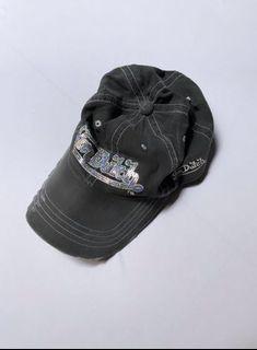 thrift y2k vondutch cyber y2k glitter ripped denim cap