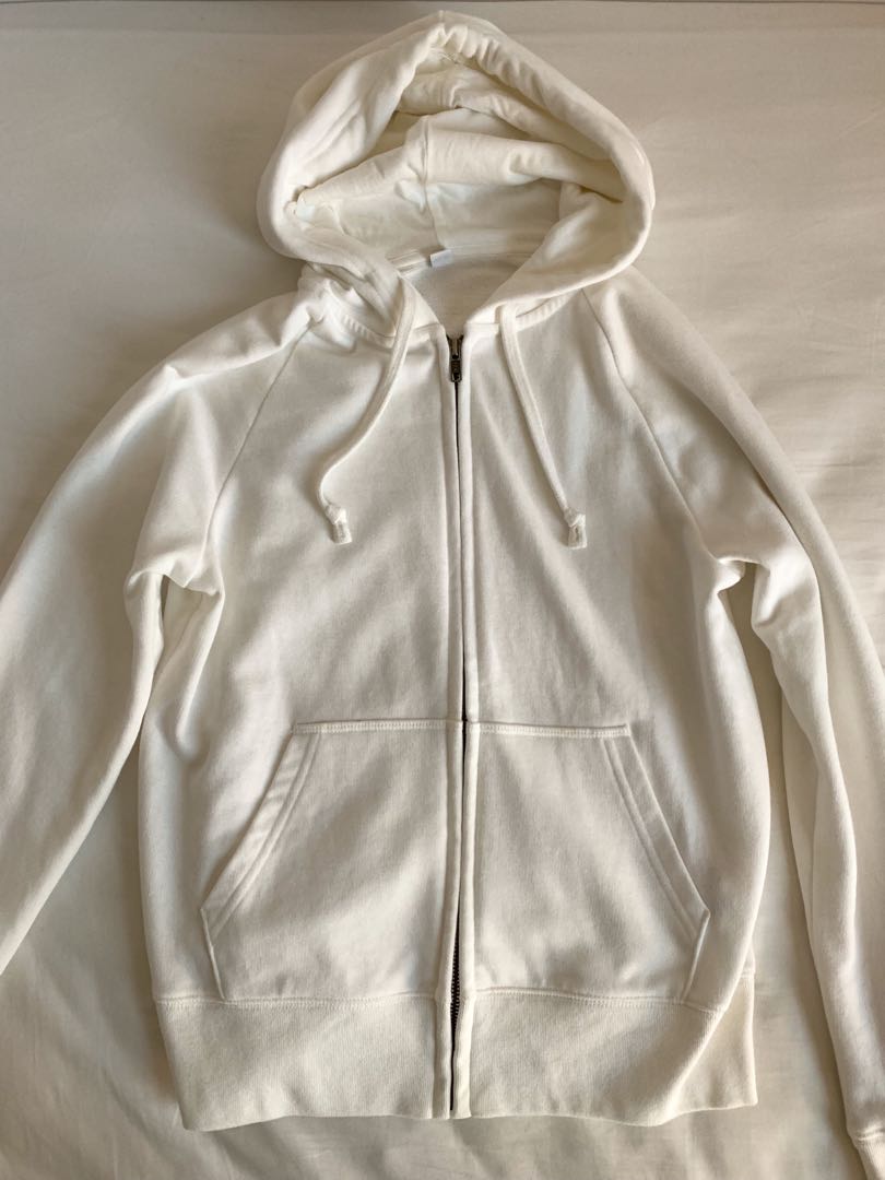 uniqlo white zip up jacket Women s Fashion Coats Jackets and