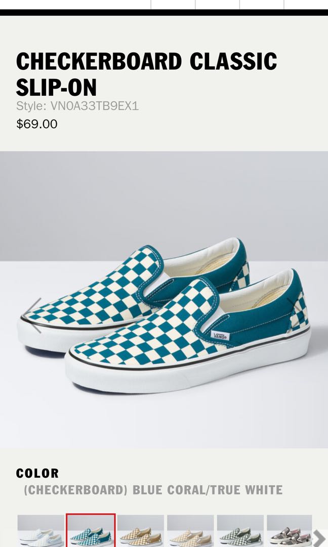Coral checkered vans online