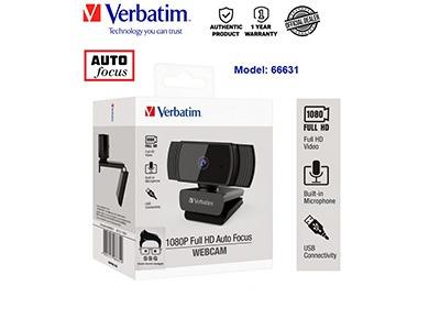 Verbatim Webcam Full HD 1080P Webcam with Mic / Auto Focus 1yr Local Warranty