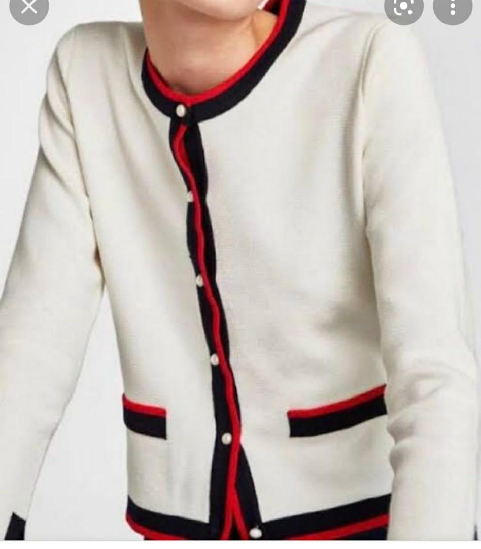Zara Kit Cardigan Faux Pearl Button, Women's Fashion, Coats, Jackets and  Outerwear on Carousell