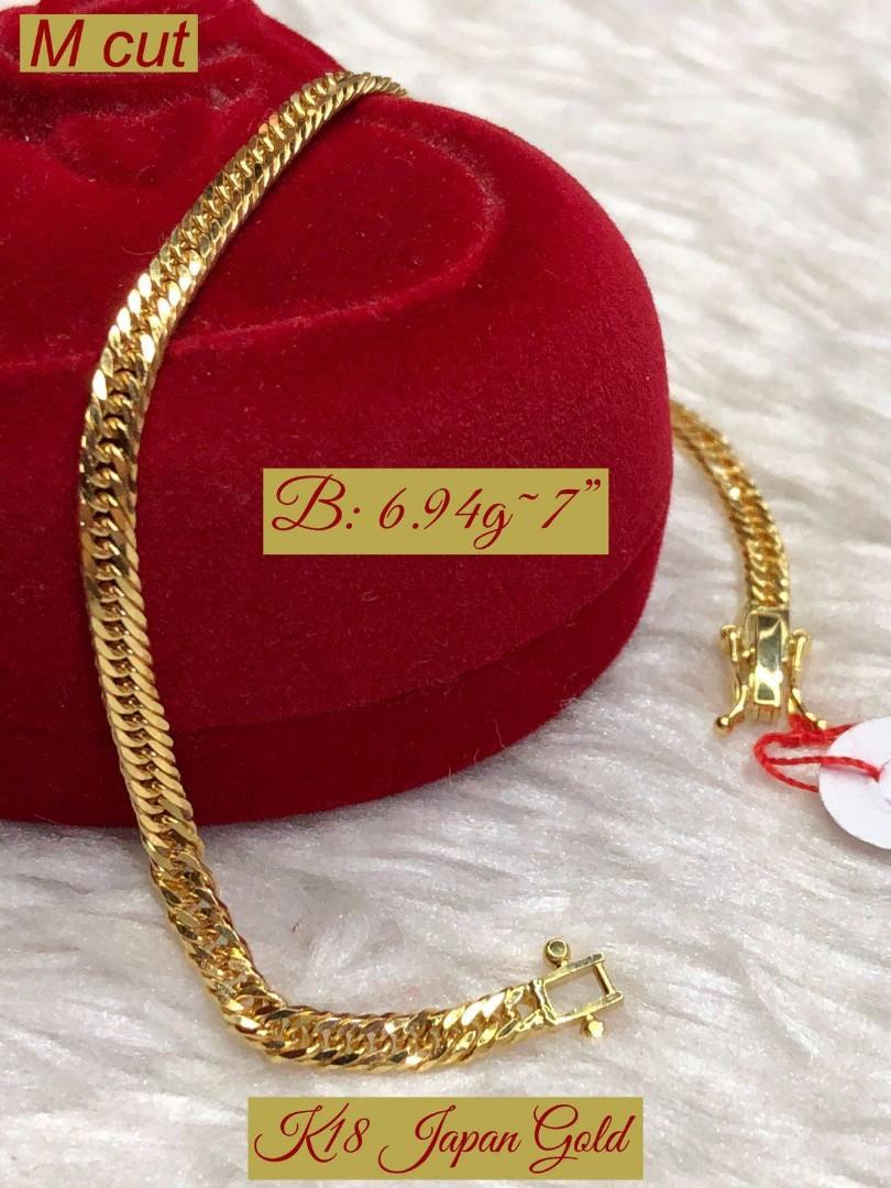 18k Japan Gold Bracelets from sizes 6.5
