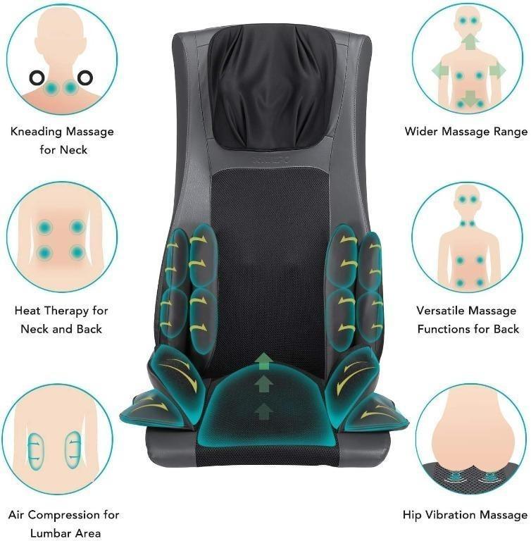 Naipo Shiatsu Massage Cushion with Heat and Vibration, Massage