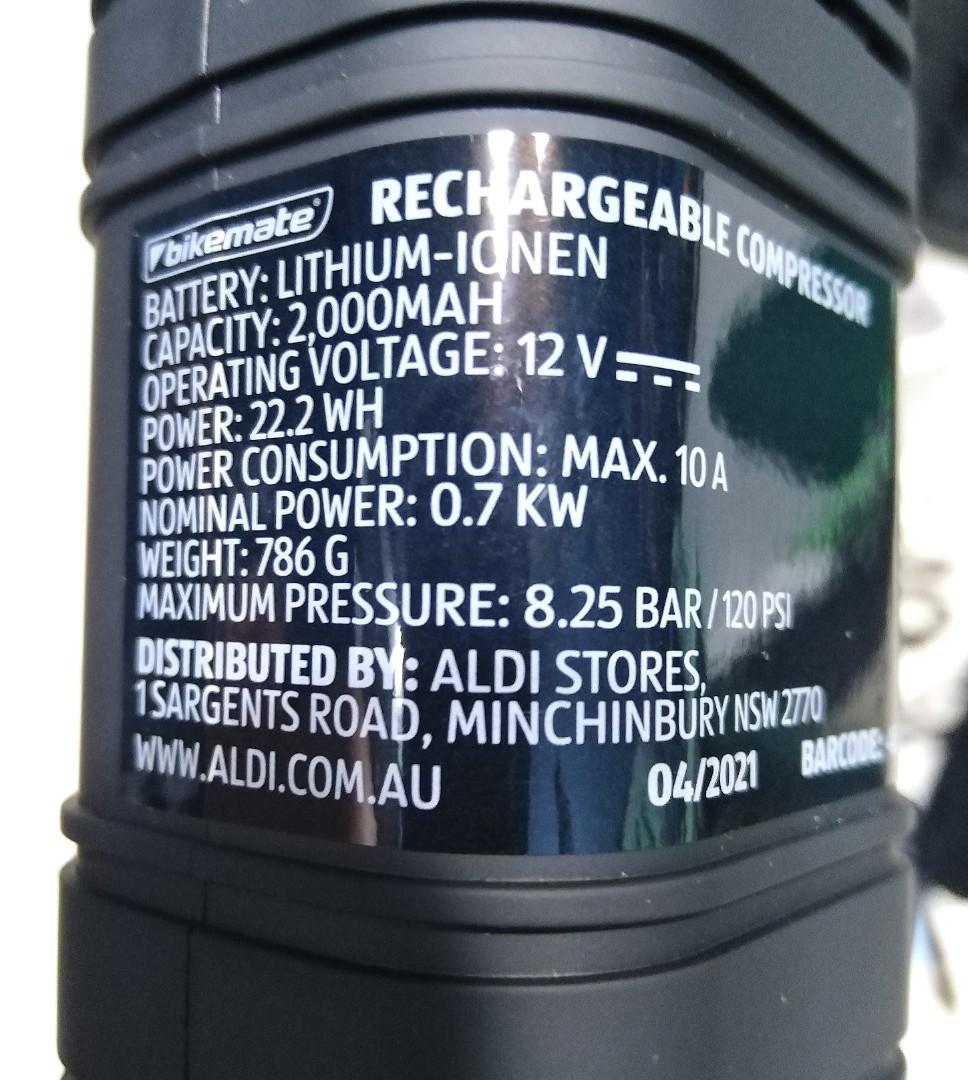 Aldi Bikemate Australian Brand Bike Bicycle Portable Rechargeable Tire
