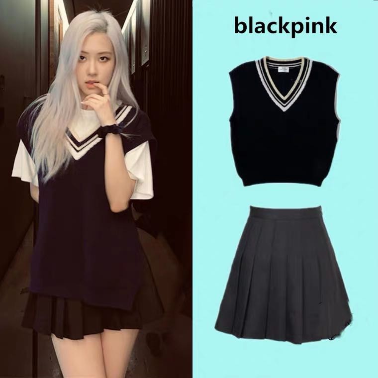 Black pink online tennis skirt