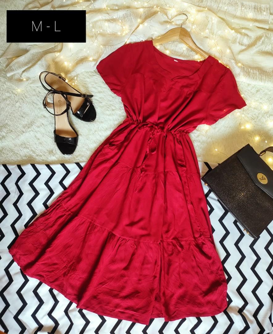 blood red maxi dress