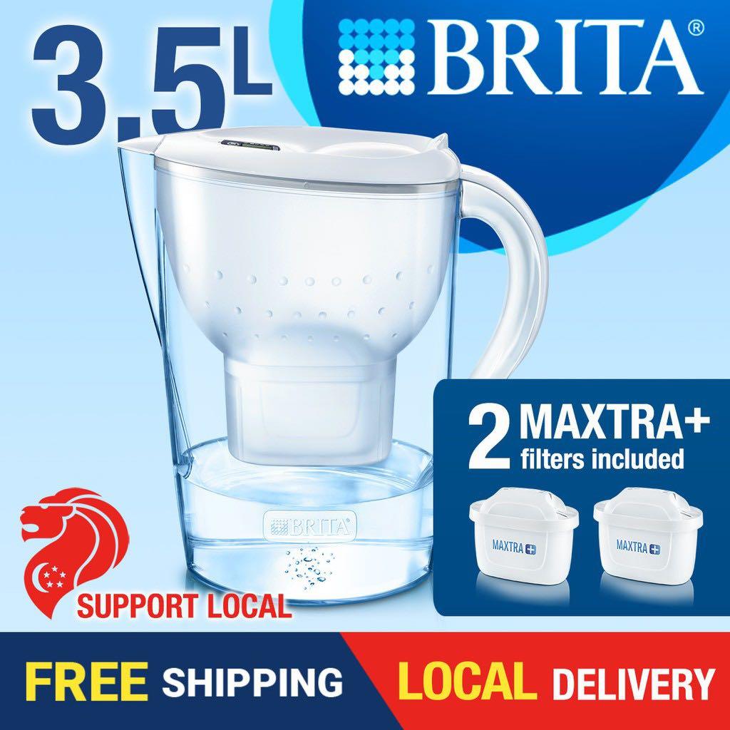 Brita maxtra+ water filter set 3.5L with extra 6x filter, BRITA blau Marella  XL Water Filter Jug Maxtra size, Blue, Furniture & Home Living, Kitchenware  & Tableware, Water Bottles & Tumblers on