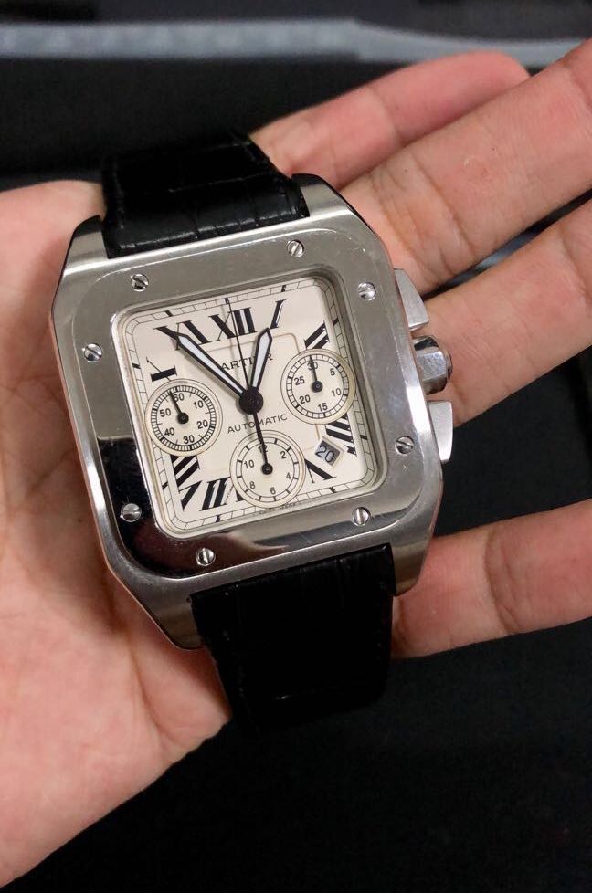 Cartier santos 100 sale xl chronograph strap