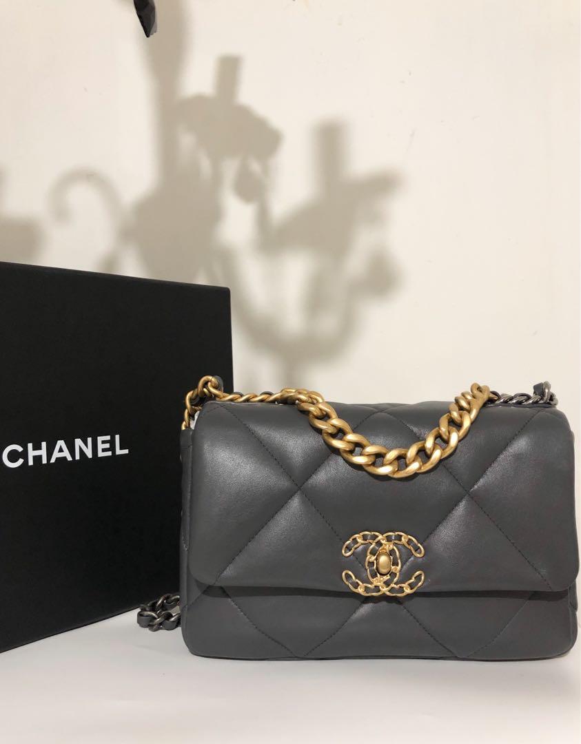 Chanel 19 Dark Gray, Luxury, Bags & Wallets on Carousell