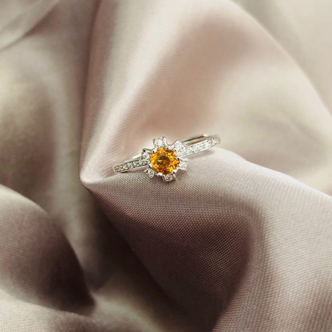 Dainty best sale citrine ring