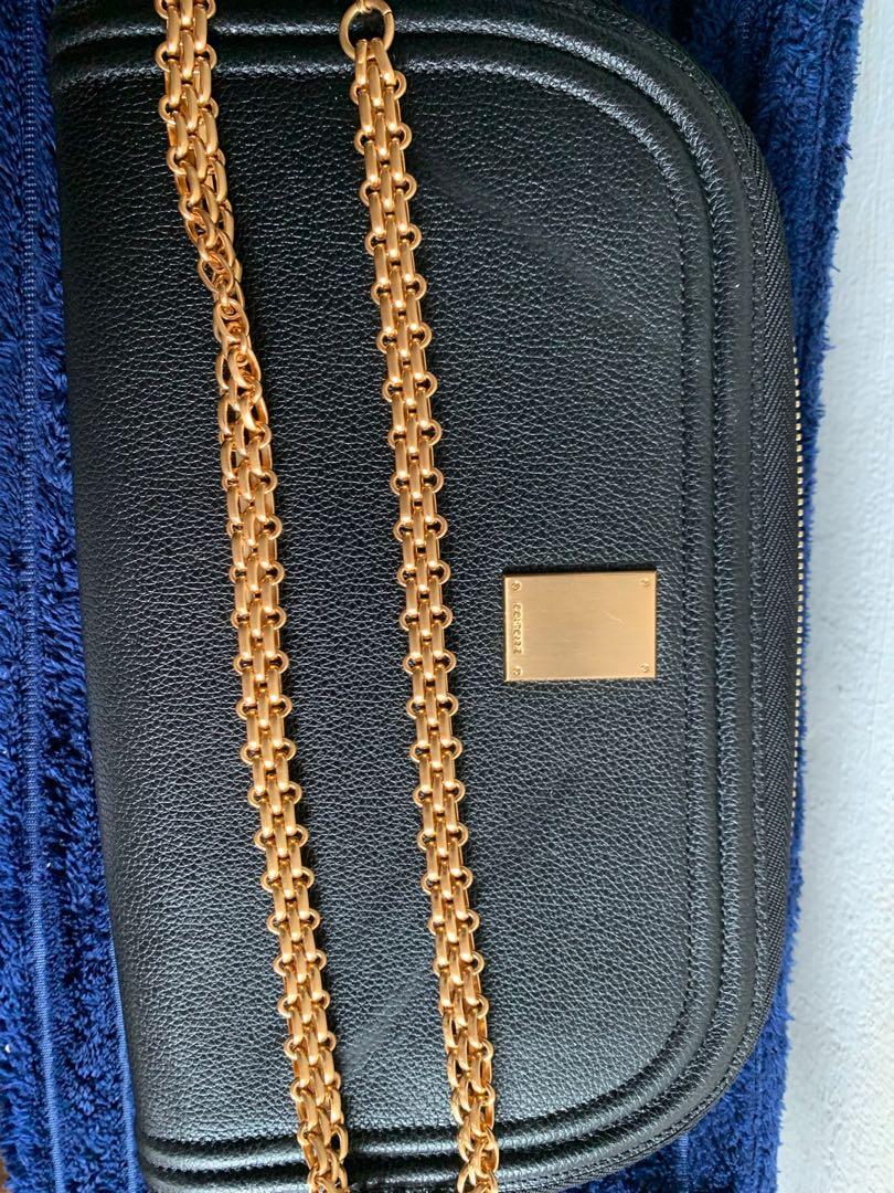 Couronne two way bag (Category: Luxury Bags & Wallets) located in Makati City. Submitted by paraisodeclutters (Listing ID 1109852018, Image 3). Description: Kili kili bag and clutch. Never been used. Only stored in closet. L: Upper: 10.8, lower: 10” W: 1.3” H: 6” Strap drop: 16”.