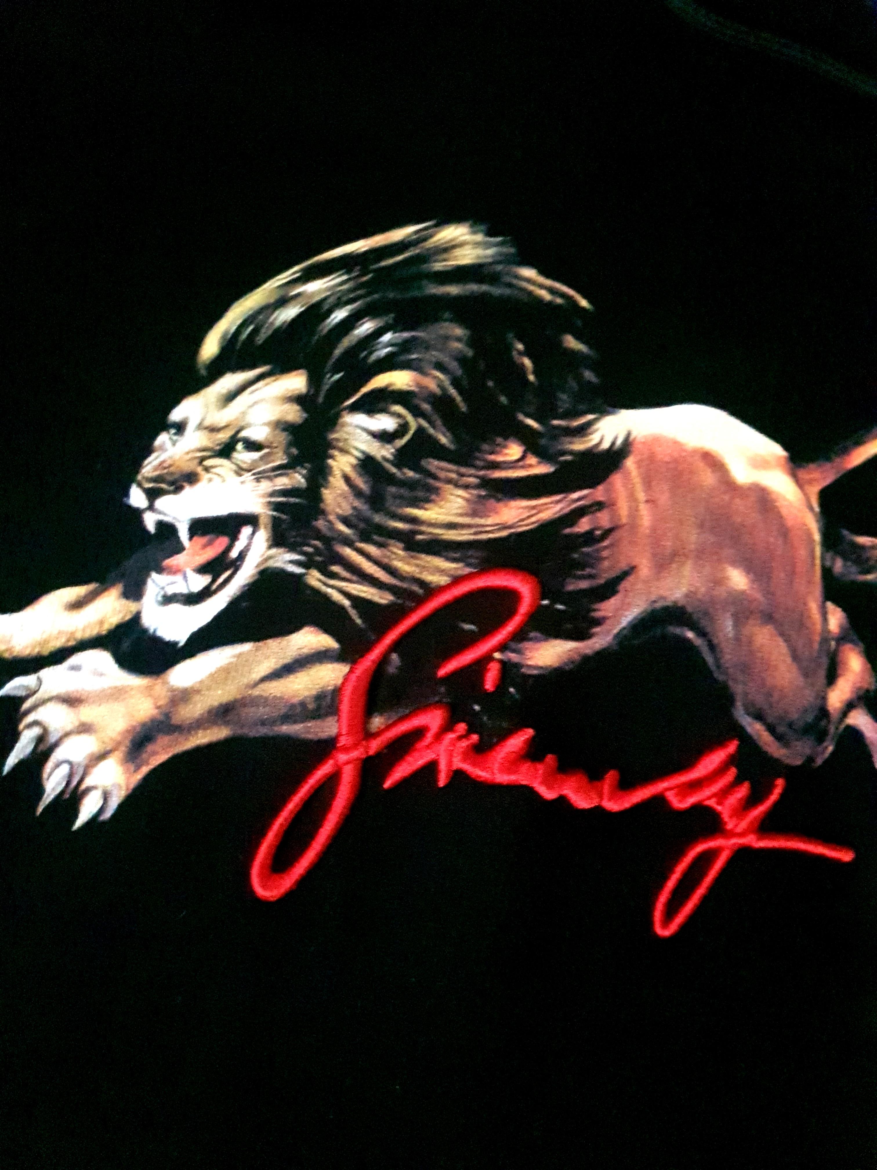 Givenchy Lion Embroidered Logo Black Pullover Hoodie. Luxury