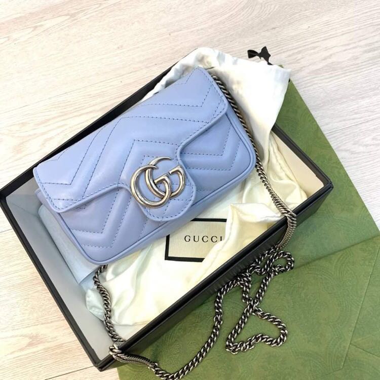 Gucci marmont supermini in nude, Luxury, Bags & Wallets on Carousell