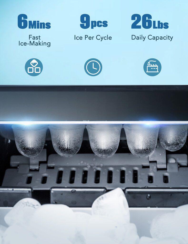 IKICH Portable 2L Ice Maker Machine for Countertop Make ICE QUICKLYIN 6
