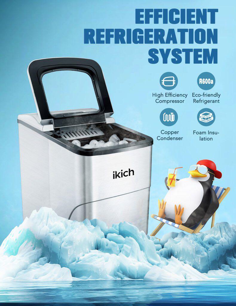 IKICH Portable 2L Ice Maker Machine for Countertop Make ICE
