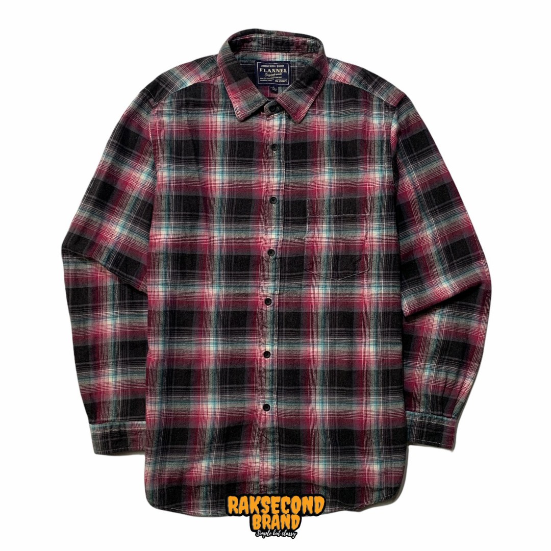 Kemeja Flannel UNIQLO Plaid shirt 