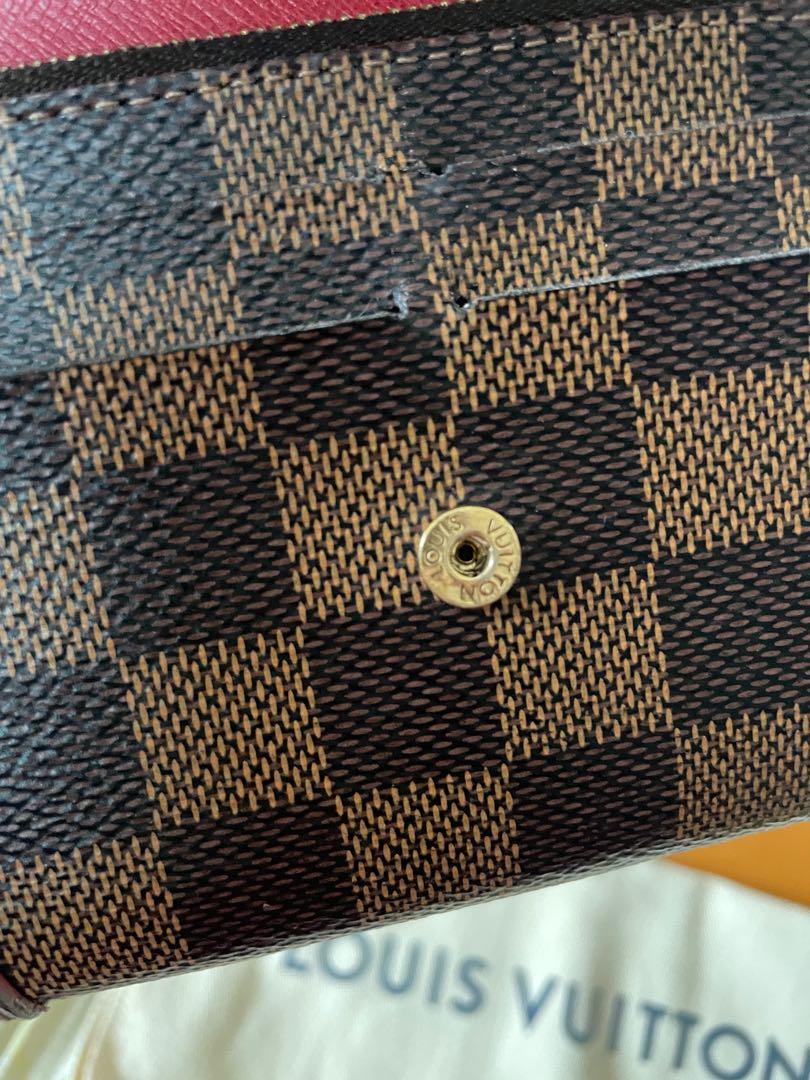 Louis Vuitton – Caissa Wallet Damier Ebene Red – Queen Station