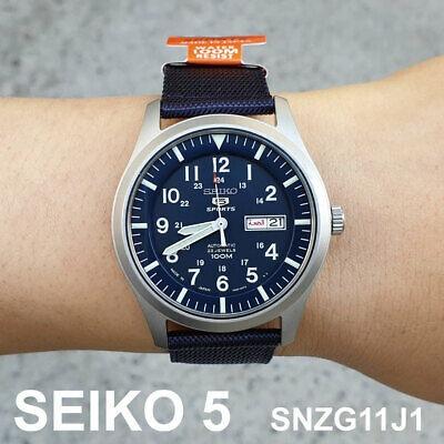 Seiko 5 automatic blue dial men's watch snzg11j1 clearance
