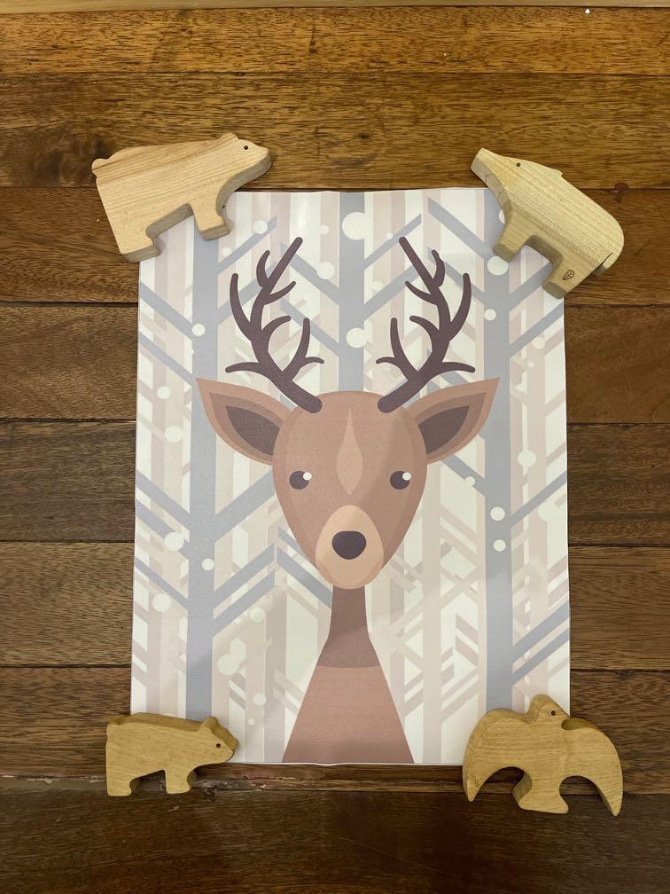 Nordic Woodlands Wall Decor Canvas (Category: Nursery Lighting & Decor) located in Cavite. Submitted by aimeeni (Listing ID 1109878864, Image 1). Description: Print on canvas. You could have it framed or straight onto the wall with double sided tape Price for each 30x40cm Take all for 270 *wooden animals not included RFS: Decluttering (what you see is what you get) MOP: Gcash or BDO Shipping via 2go (c/o buyer) From Kawit Please check my other li